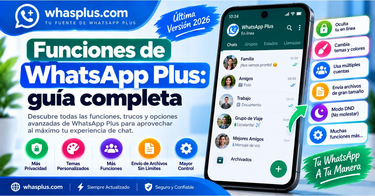 Funciones de WhatsApp Plus: guía completa