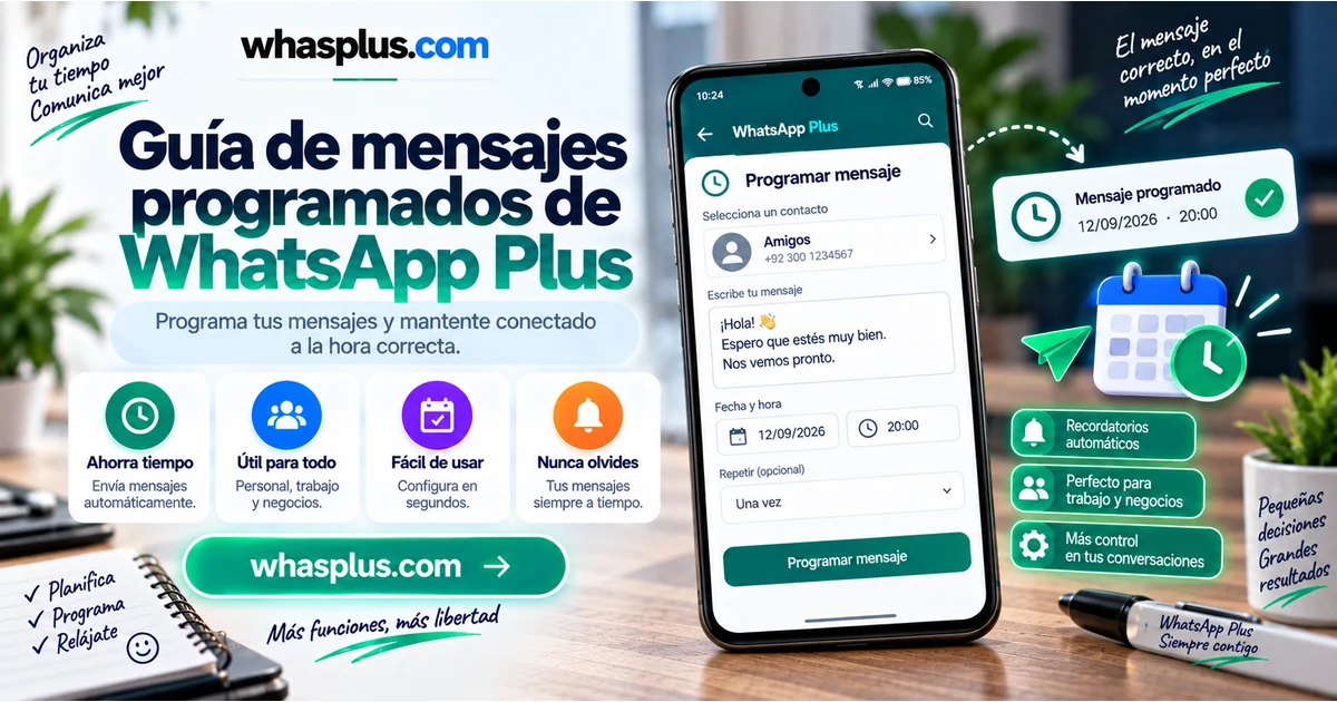 Guía de mensajes programados de WhatsApp Plus