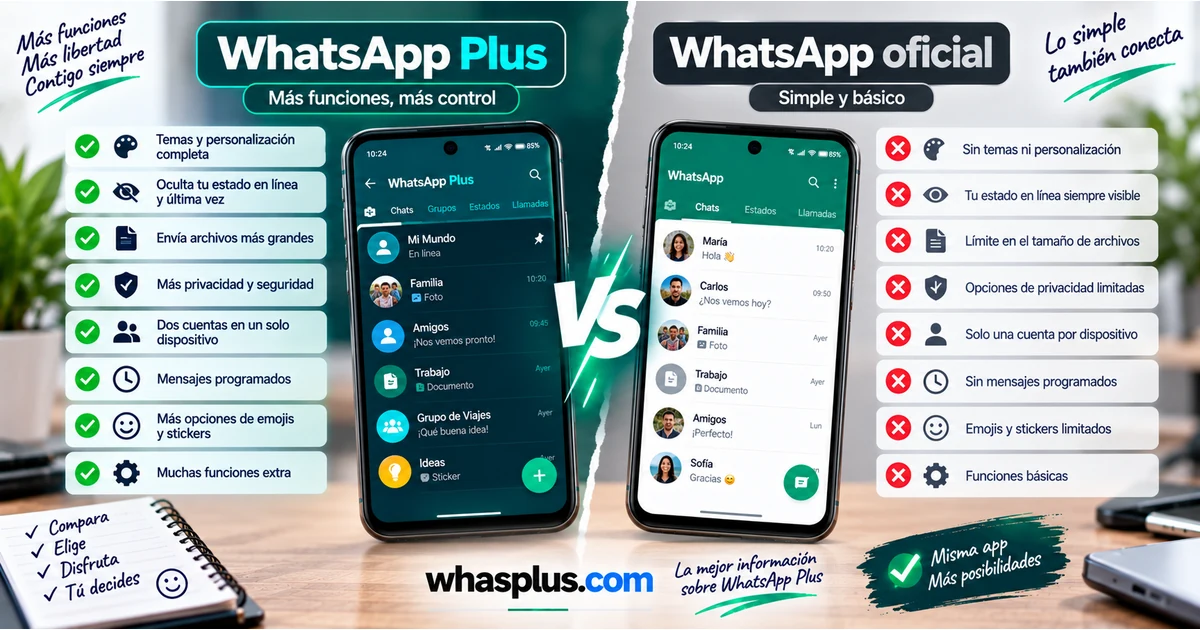 WhatsApp Plus vs WhatsApp oficial